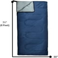 thumbnail image 2 of Cold Weather Hooded Sleeping Bag for Adults, Kids, Homeless, Camping, Indoors & Outdoors in Blue 71"L x 30"W, 2 of 6