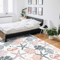 thumbnail image 6 of Area Rugs Indoor Non-Slip Rectangle Rug 2x3 Ft Nautical Coastal Pink Grey Starfish Seashell Coral Seahorse Rug Rubber Backing Floor Mats Non Shedding Home Decor Carpet for Entryway Living Room, 6 of 8