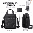 thumbnail image 3 of Bolso  Bloosom Mensajero Bandolera Hombre Gran Capacidad,1 Billetera Negro, 3 of 4