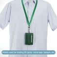 thumbnail image 6 of Uxcell Folded PU Leather ID Badge Holder with Lanyard with 1 Clear Window 4 Card Slot Deep Green, 6 of 6