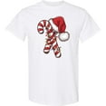 thumbnail image 3 of Inktastic Red and White Candy Cane Santa Christmas Funny Xmas Lights T-Shirt, 3 of 5