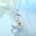 thumbnail image 3 of FJ Butterfly Necklace for Women 925 Sterling Silver Heart Peridot Pendant August Birthstone Jewelry Gifts for Wife Girlfriend Mom Daughter, 3 of 8