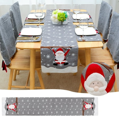 

zhiyu merry christmas table runner tablecloth fabric table decoration for indoor outdoor restaurant citchen wedding table party decoration