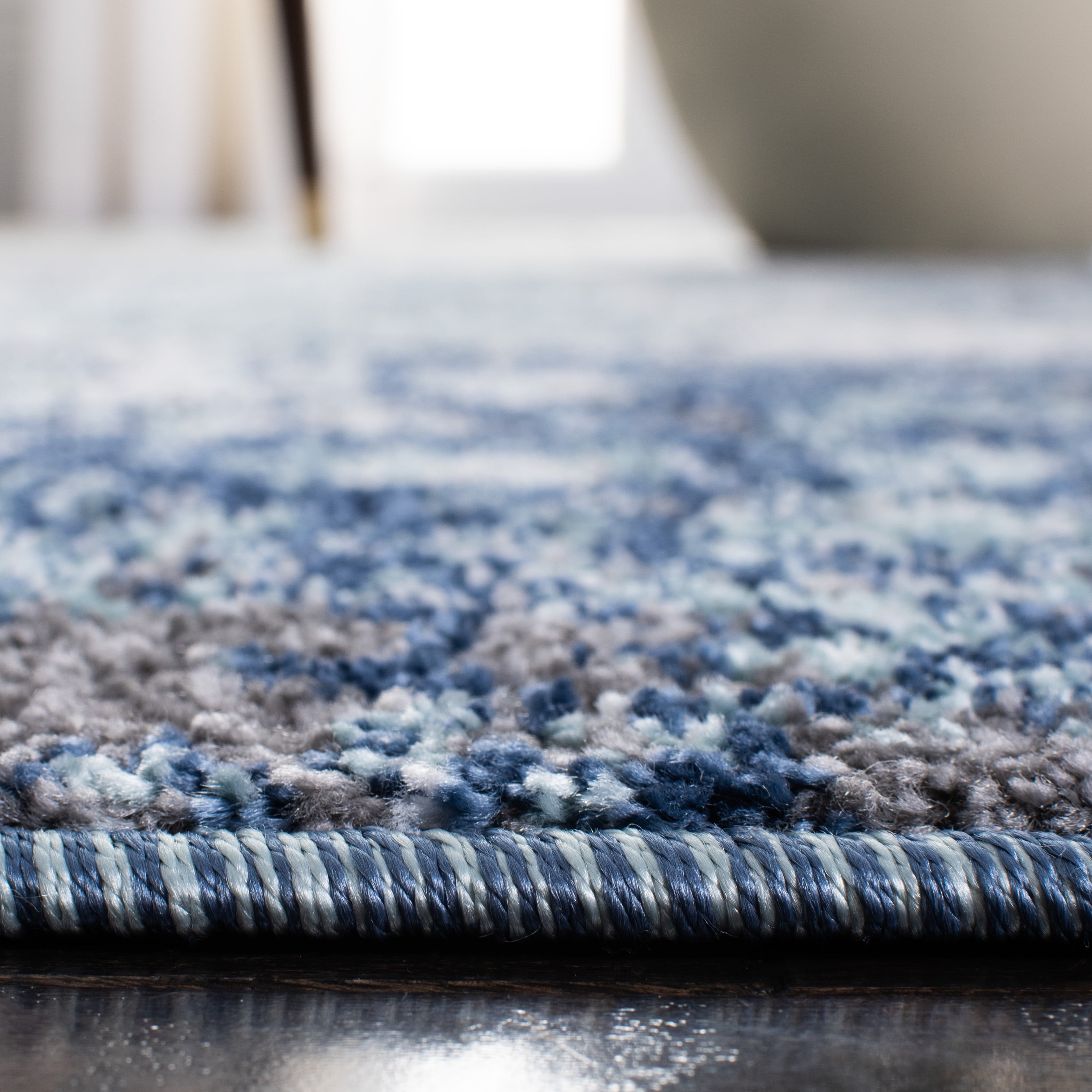 SAFAVIEH Aston Mackenzie Abstract Runner Rug, Light Blue/Gray, 2' x 8'