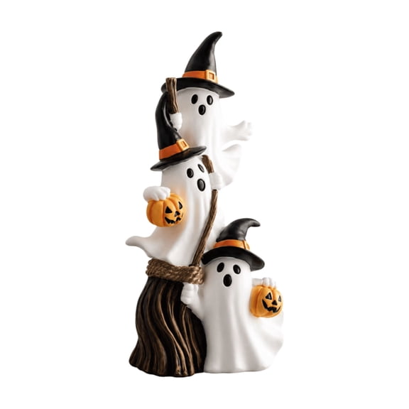 Njoeus Halloween Ghost Tabletop Flat Figurine for All Halloween Desktop Decorations Brings Spooky Festive Charm and Whimsical Holiday Accent