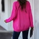 thumbnail image 4 of Moda mujer Color sólido manga larga Pullove cuello en V Casual suéter Tops Fridja  hjk2310, 4 of 7