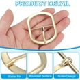 thumbnail image 3 of Uxcell Single Prong Belt Buckle, Metal Roller Pin Buckle Oval Center Bar Buckles for Strap Belt Purse Making Hardware Light Gold/Black 1.5", 3 of 7