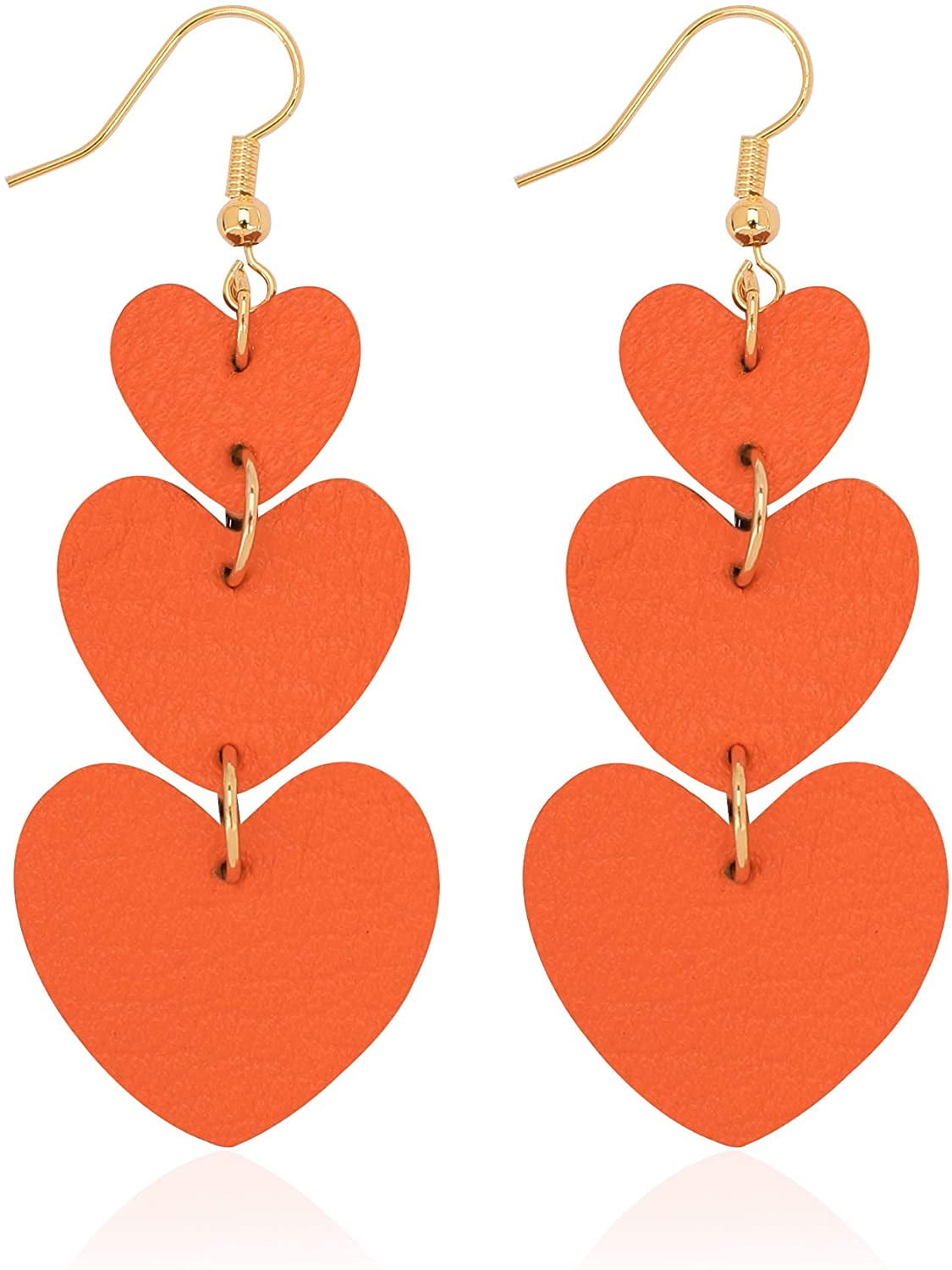 Valentines Day Faux Leather Earrings Oval Earrings Teardrop {2.5} DOUBLE SIDED Hearts Valentines Day Drop Dangle Leather Earrings