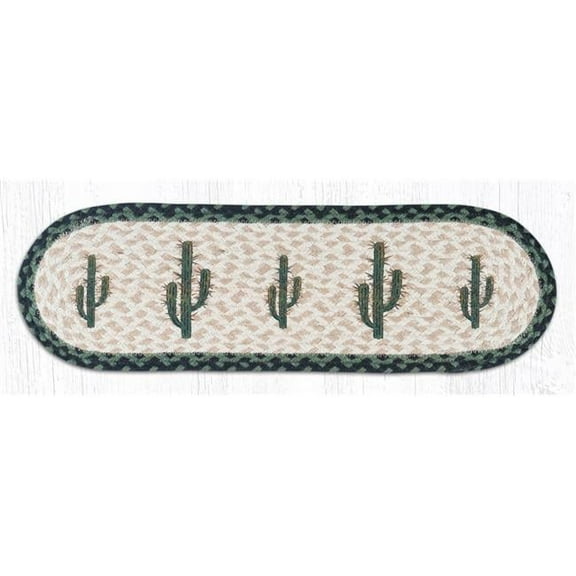 Jute Oval Saguaro Stair Tread - 27 x 8.25 in.