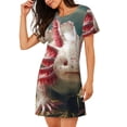 thumbnail image 2 of Easygdp Colorful Axolotl Underwater Camisón de manga corta para mujer, informal, estampado, 2 of 6