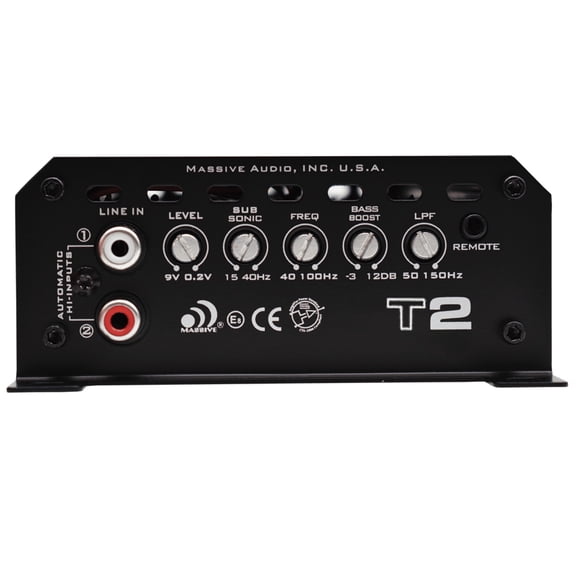 Massive Audio T2 Trident Series Powersports 800-Watt-RMS at 1 Ohm Monoblock Marine Amp Boat Accessories