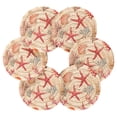 thumbnail image 7 of Yayeee 6 PCS Drink Coasters with Holder Set Woven Absorbent Round Tabletop Hot Pad, Beige Starfish, 7 of 7