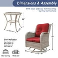 thumbnail image 5 of Meetleisure Outdoor Swivel Rocker Wicker Patio Chairs Sets of 2 With Table, Red, 5 of 7