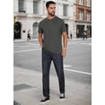 thumbnail image 2 of DARING DIVA Men's Henley Breathable Short Sleeve Button Down T-Shirt M Dark Gray, 2 of 7