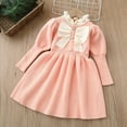 thumbnail image 3 of Esaierr Toddler Girls Knit Dress Baby Princess Dress Girls Long-Sleeved High Neck Vintage Bow Tie Dress Autumn Winter Fashion Long Skirt for 1-4Y, 3 of 5