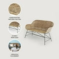 thumbnail image 3 of texxture Ormond Woven Rattan Settee Metal Legs, Home Furniture, Natural, 3 of 10