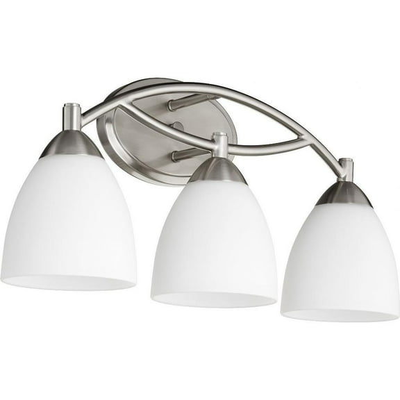 Dawson Wynd 3 Light Bathroom Light in Bailey Street Home Home Collection Style 21 inches Wide By 9.75 inches High-Satin Nickel Finish-Satin Opal Glass