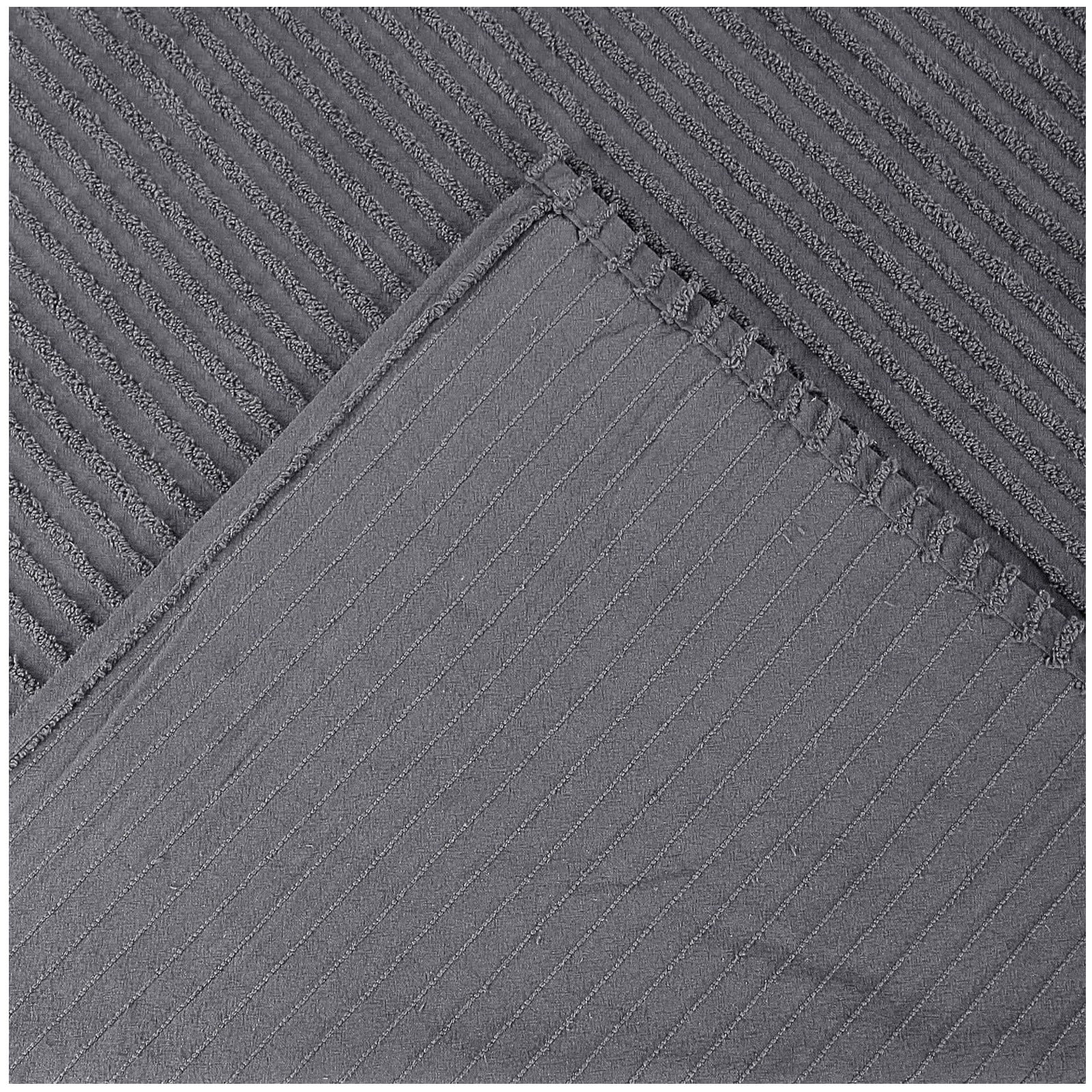 Better Trends 26"x 26" Euro Pillow Sham 100% Cotton Pillow Cover Stripe Design Machine Washable (Gray) Jullian Collection