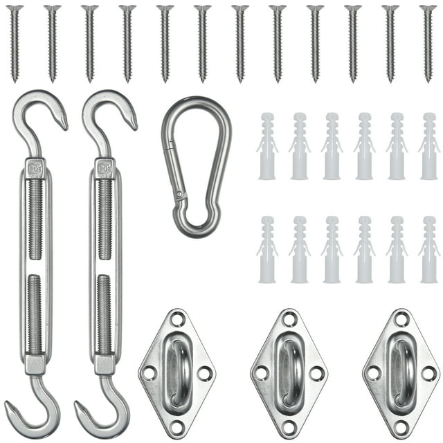 Yescom Triangle Sun Shade Sail Hardware Kit 8 304 Anti-Rust Stainless Steel M6 Accessory 40pcs for Outdoor Canopy