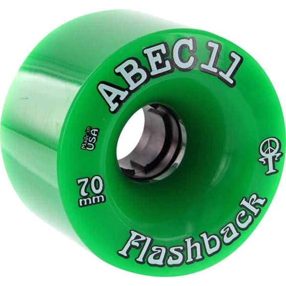 Abec 11 Flashbacks Skateboard Wheels 70mm 78A Green/Black