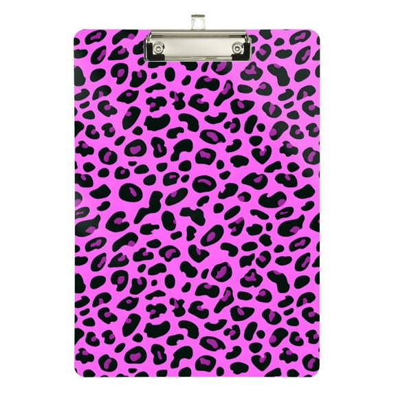 ALAZA Plastic Clipboard A4 Letter Size Decorative Clipboards for Students Women Men 9" x 12.5" Leopard