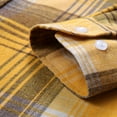 thumbnail image 4 of Rloper-Lop Men's Flannel Shirts Cotton Long Sleeve Plaid Shackets Casual Button Up Outerwear Fall Winter Warm Lapel Tops Slim Fit Shirts Yellow XL, 4 of 8
