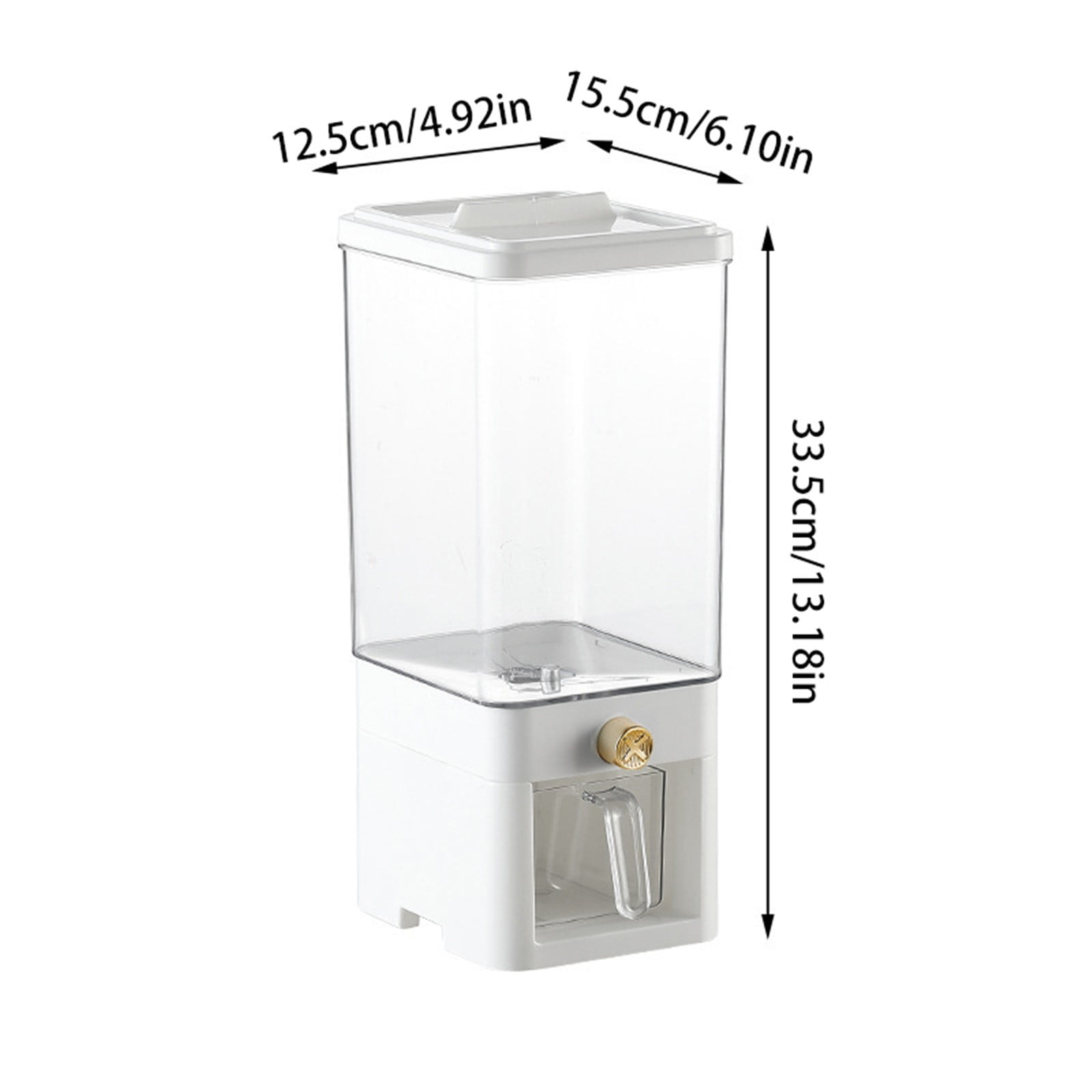 BMYJ Rice Dispenser Airtight Cereal Dispenser for Countertop Capacity Dry Food Storage Container for Rice Lentils Beans Grains Press Design