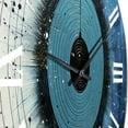 thumbnail image 3 of Designart "White Blue Simplicity Moon" Abstract Collages Oversized Wall Clock, 3 of 5