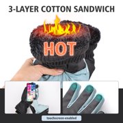 REDESS Unisex Winter Waterproof Touchscreen Ski Gloves for Men and Women, Black