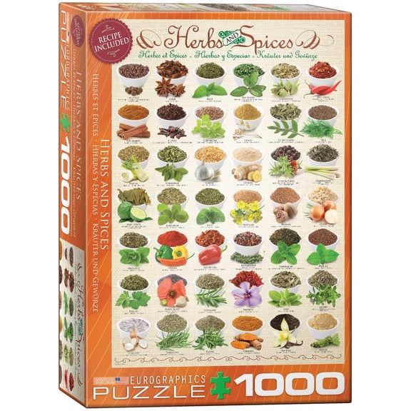 EuroGraphics Herbs and Spices Jigsaw Puzzle – 1000 Pieces, Culinary Artwork