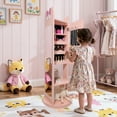 thumbnail image 2 of Zimtown Kids Jewelry Cabinet for Girls, 360° Swivel 3-in-1 Freestanding Jewelry Organizer with Full Length Mirror, Pink, 2 of 11