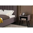 thumbnail image 4 of American Eagle Fabric Tufted Queen Platform Bed with Nailhead Trim in Gray, 4 of 4