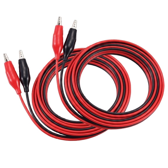 YEZNIVOS Electrical Test Set Jumper Wires Double-Ended Insulated with Alligator Clips Red 2-Pack 3.28 ft