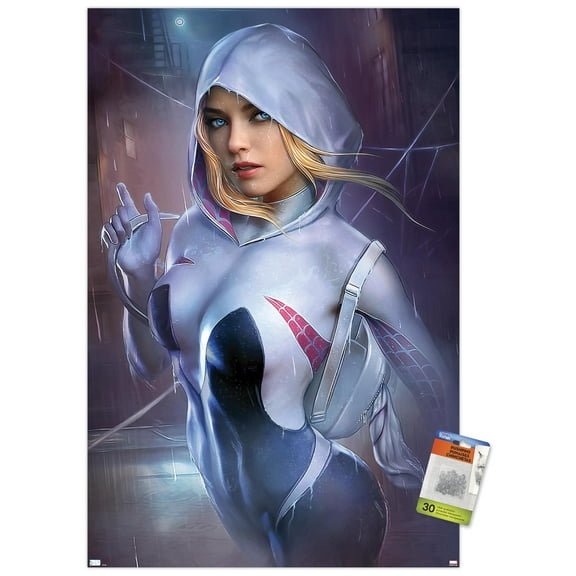 Marvel Comics - Ghost Spider - Ghost Spider #1 Variant Cover Wall Poster with Pushpins, 22.375" x 34"