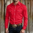 thumbnail image 2 of Njagoc3 Mens Western Cowboy Shirts Button Down Long Sleeve Work Shirt Fall Casual Ombre Vintage Utility Shirts with Pockets, 2 of 6