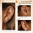 thumbnail image 5 of DESIGNICE 12 Pairs Flatback Stud Earrings for Women,Nickel & Lead Free Cartilage Earrings for Women,Hypoallergenic Earrings for Sensitive Ears Women,Silver, 5 of 7