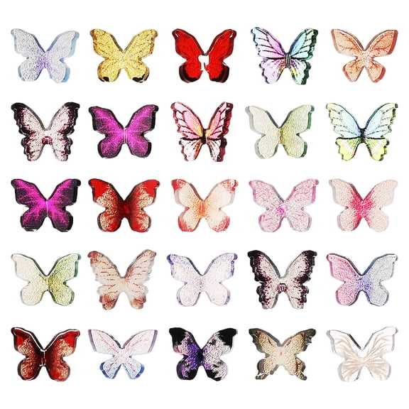MLINS  50 Pcs Miniatures for Crafts Small Butterflies Resin Butterfly