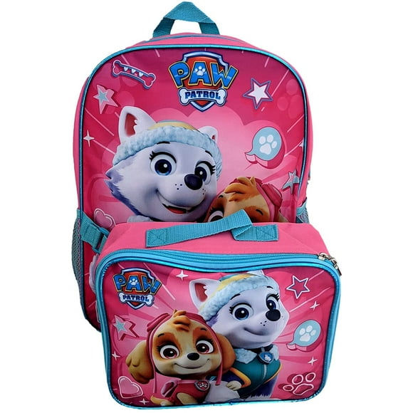 Nickelodeon Girl Paw Patrol 16" Backpack With Detachable Matching Lunch Box