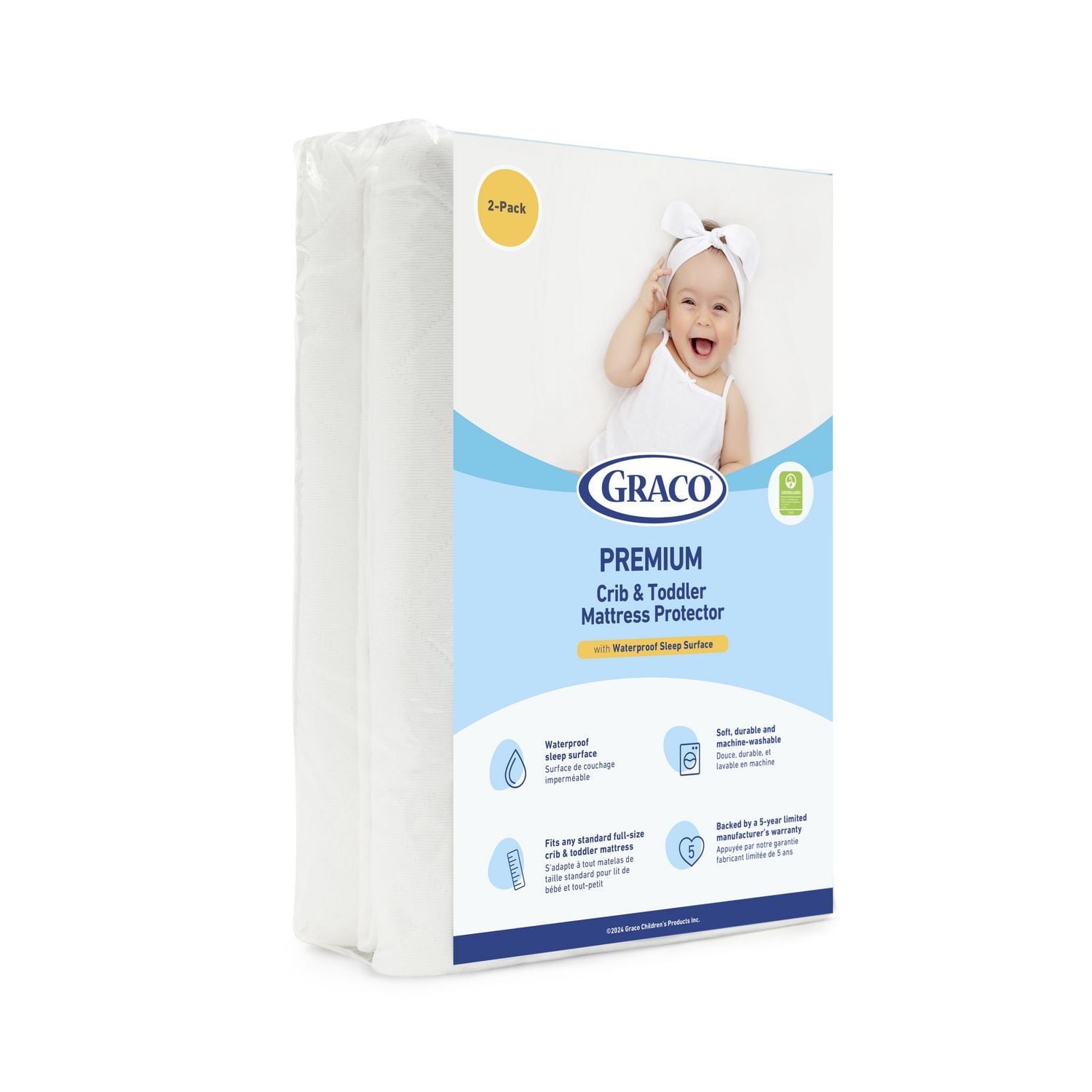 Graco Premium Waterproof Crib and Toddler Mattress Protector