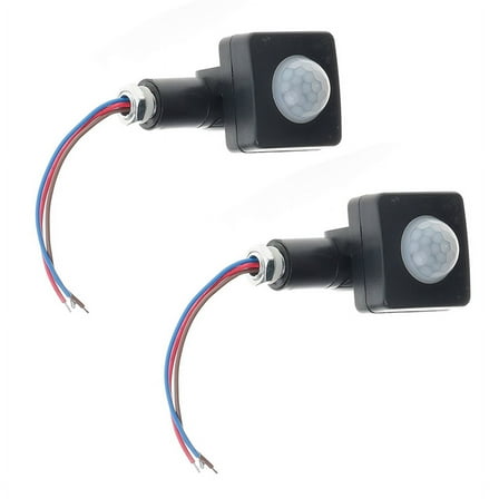 2X AC85-265V IP65 Motion Sensor Adjustable PIR Switch Ultrathin LED Light PIR Outdoor Motion Sensor Detector,10mm Black