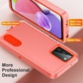thumbnail image 3 of Feishell Case for Samsung Galaxy A03s 6.5 inch,Heavy Duty 3 Layer Military Protection with Hidden Kickstand Shock Resistant Armor Hybrid Bumper Rugged Rubber Phone Cover,Clear+Orange, 3 of 7