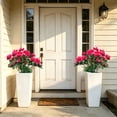 thumbnail image 5 of Fiaya Women Artificial Azalea Flowers Watermelon Red UV Resistant Faux Shrubs Plants for Porch Garden Wedding Decor 13.8in, 5 of 6