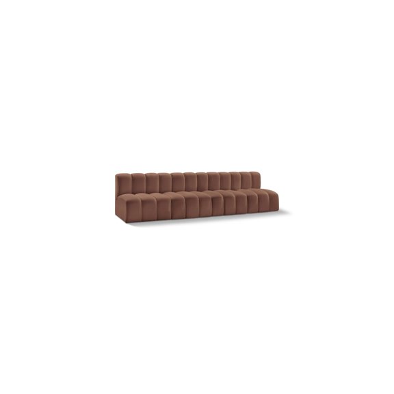 Meridian Furniture Arc Cognac Vegan Leather Modular Sectional