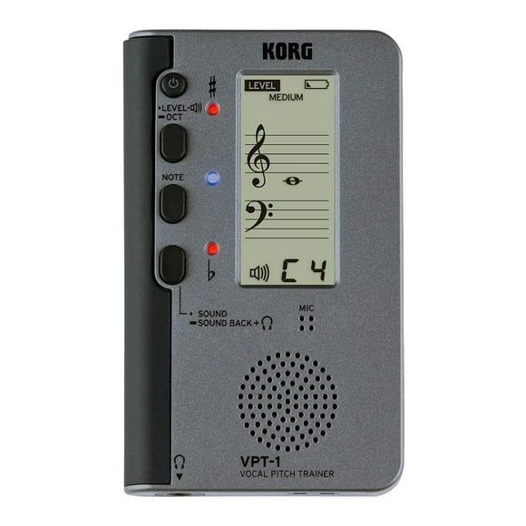 Afinador vocal Korg VPT-1 plateado para entrenamiento de canto