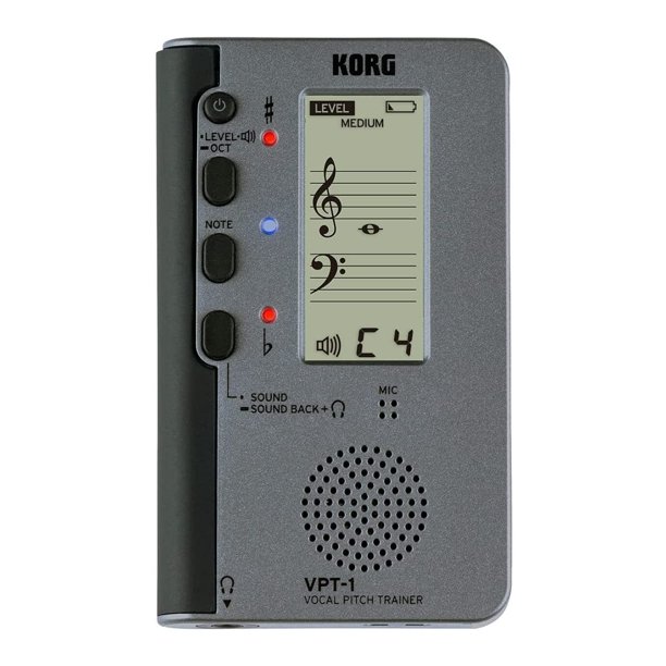 Afinador vocal Korg VPT-1 plateado para entrenamiento de canto