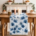 thumbnail image 2 of Table Runner 72 Inches Long for Kitchen Dining, Navy Blue Floral Dresser Scarf Farmhouse, Dining Table Decorations for Wedding/Parties, Spring Flowers Butterflies Watercolor 18 x 72 In, 2 of 8