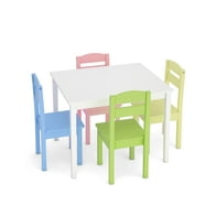 Costway Kids Patio Set Table And 2 Folding Chairs w/ Umbrella Beetle ...