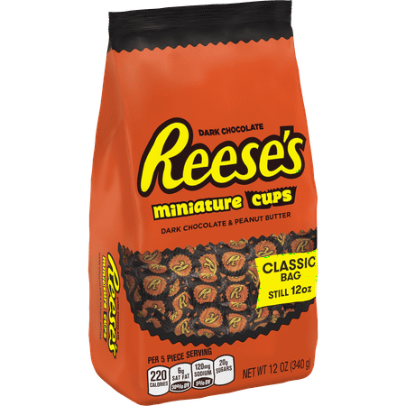 Reese's dark chocolate peanut butter cups miniatures, 12 oz (Pack of 2 ...