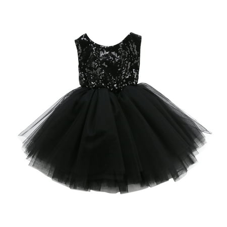 

Hhchenyulemon Baby Sequins Sleeveless Lace Formal Tutu Wedding Dress Party