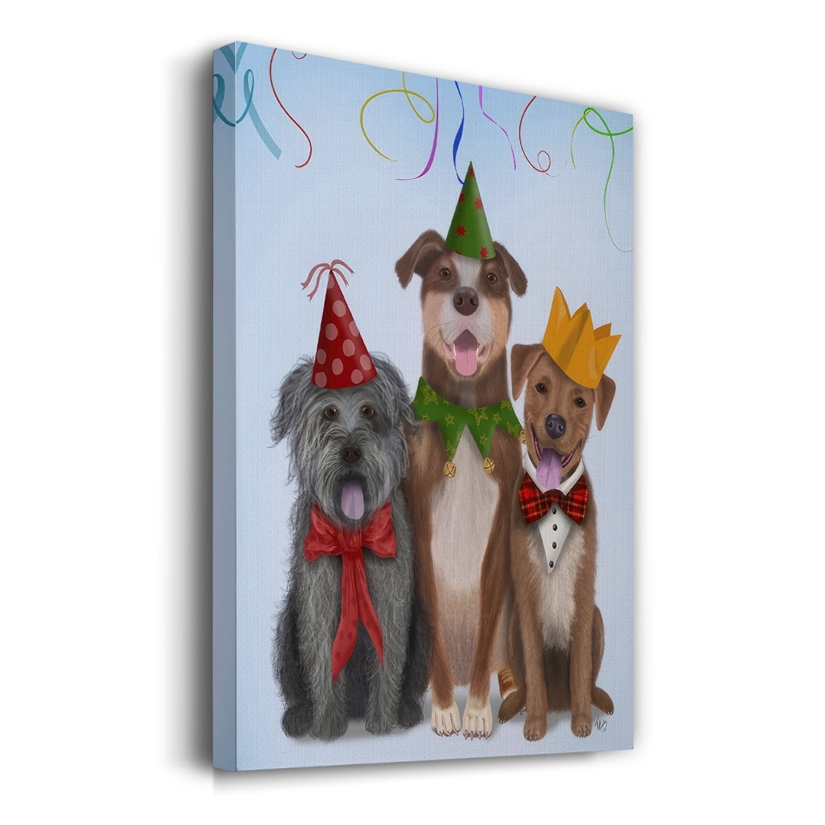 Christmas Party Mutts- Gallery Wrapped Canvas